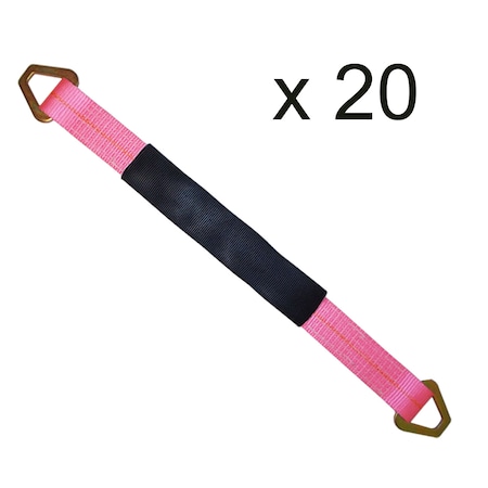 Tie 4 Safe 2" x 18" Axle Straps w/ Sleeve & D Rings, WLL: 3, 333 lbs., PK20 RT41A-18M18-PK-C-20